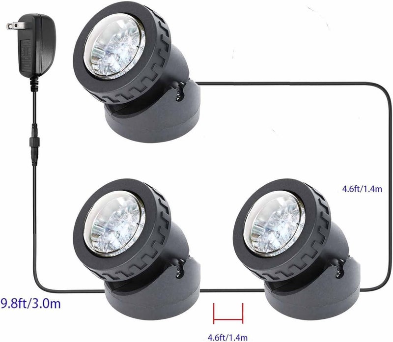 yoosuml Pond Lights Underwater LED RGB Colored Fountain Light IP68 Waterproof Spotlight Timing Adjustable Submersible for Fish Pond Garden Lawn Yard Waterfall (Set of 3) - Image 4